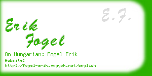 erik fogel business card